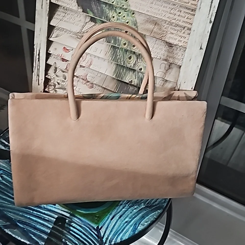 Loewe Rare Damier Teal Pasley  Suede Handbag.. - Picture 2 of 5